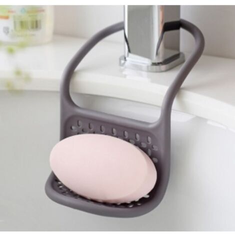 1 pcs Sling Caddy. Porte-éponge Sling. En plastique souple. Coloris gris. Dimension 25x11cm. (1/4)