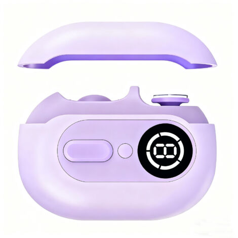 S06 Coupe-ongles électrique violet pâle, machine à manucure et polissage, pour enfants et adultes, pince anti-pincement, coupe-ongles automatique multifonctionnel