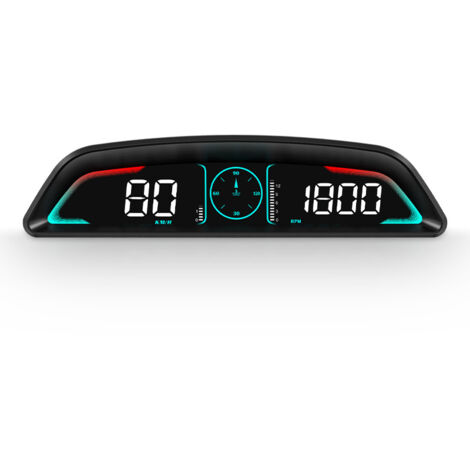 B3 Affichage Tête Haute HUD Intelligent OBD2 - Moniteur Multifonction avec Vitesse, Régime Moteur, Température Eau, Tension Batterie et Alarme de Dépassement-Alovez
