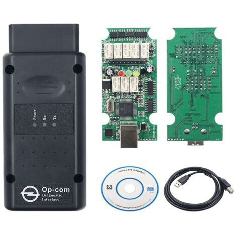 Kit de Diagnostic OP-COM V1.70/V1.95/V1.99 avec Puce PIC18F458 pour Véhicules Opel - Outil de Scan OBD2 Multiprotocole pour Moteur, ABS, Airbag, CAN-BUS - Interface USB avec Logiciel-Alovez