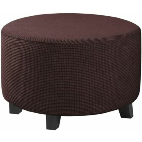 Housse Ottomane Rond Housses de Pouf Extensible Jacquard, Housse de Repose-Pieds Protecteur de Meubles Housse de Tabouret avec Fond élastique Antidérapante, SMALLdyk-alovez (1/4)