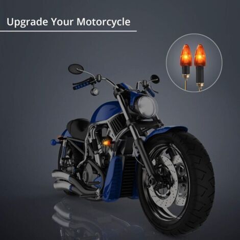 4pcs E-Marqué Clignotants Moto 10W Haute Puissance Ampoule Feu Clignotant Indicateur Lumière Ambre Étanche 12V pour M10 Universel Moto Scooter Cruiser Quad Off-Road