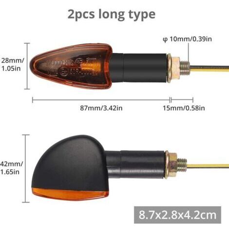 EModwey Ensemble De 4 Clignotants LED Moto 12V Imperméables IP68 - Indicateurs Ultra Brillants Pour Moto, Scooter, Quad, Cruiser & Off-Road