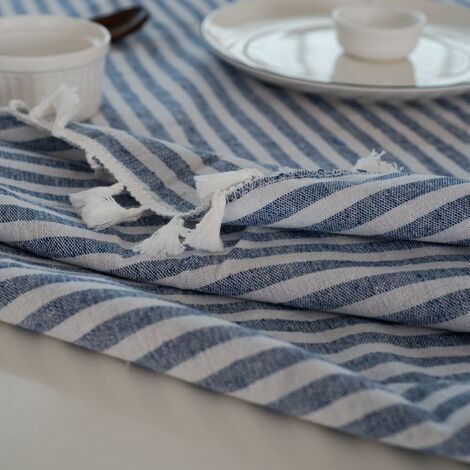 Service De Table Lin Blanc – Nappe Ajourée 185x165 Cm + 7 Serviettes – N°99, élégance Naturelle