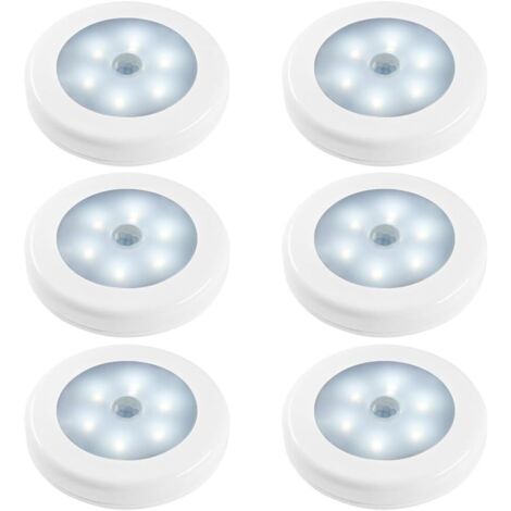 Ersandy – Lampes de nuit à détecteur de mouvement – Lot de 6 LED – Capteur de luminosité – Installation facile avec aimants – Pour chambre, couloir, escalier