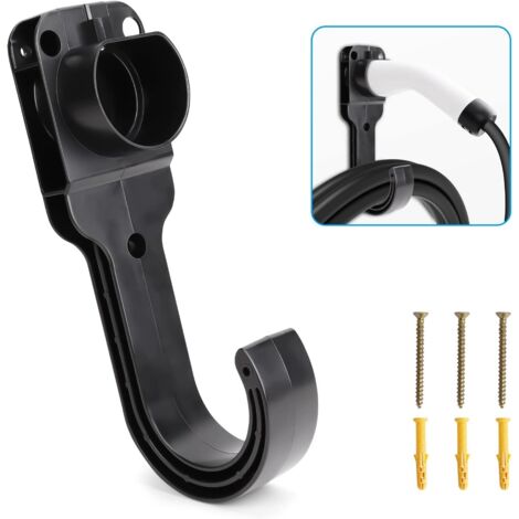 Ersandy – Support mural pour câble de chargeur de véhicule électrique – Matériau durable – Capacité de stockage optimisée – Installation facile avec 3 vis - IN 1 EU