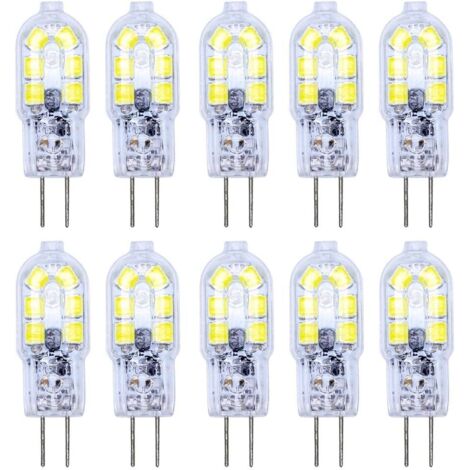 10 Pack G4 Ampoule LED 2W LED Bulb 12 SMD 2835LEDs Blanc Froid Haute Illumination 120LM LED Lighting AC/DC12V [Classe énergétique A+] (1/5)