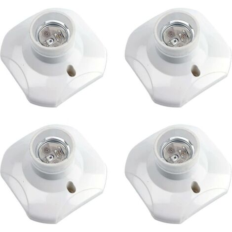 Douille Plafond E27 à Visser, Douille E27 Garage, AC 220-240V, Support Douille pour Ampoule LED, Base Plafonnier Culot E27, Base de Lampe Plastique Blanche pour Lampe au Mur, lot de 4