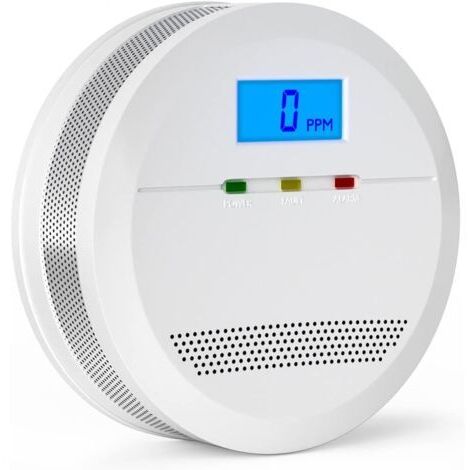 Détecteur de Monoxyde de Carbone Certifié en 50291, Détecteur D'alarme de Monoxyde de Carbone CO avec Affichage Digital, Batterie Échangeable Alarme de CO pour la Maison Garage Caravane Camping Car (1/5)