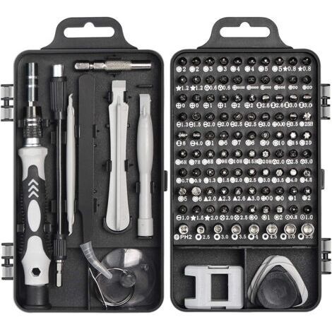 Kit Tournevis de Précision, Faireach Jeu de Tournevis Outils de Réparation Professionnel 115 en 1 Set Tournevis Magnétique Multi-fonction pour Iphone Laptop Mac Montre Jouets Bijoux Lunettes Appareil (1/5)
