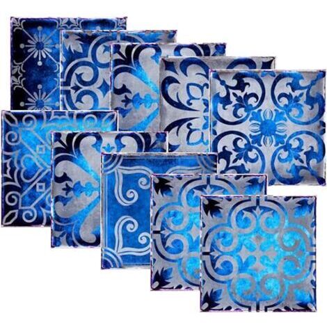 10pcs Stickers Carreaux Muraux Auto-Adhésif Autocollant Carreau Autocollant Fond D'Écran pour Cuisine Salon Salle De Bains Décor À La Maison 20x20cmdengyank (1/5)