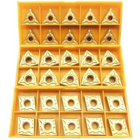 Lot de 30 lames CNMG 431 + WNMG 431 + TNMG 331 CNC indexables en carbure solide pour support d'outils de tournage de tour.dengyank (1/5)
