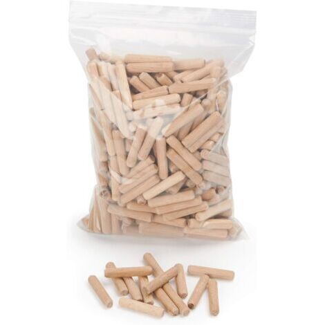 400 pcs de cheville bois 8 mm x 50 mm - goujon bois de hêtre massif idéal pour fraise à bois - convient pour gabarit de percage/guide de percagedengyank (1/3)
