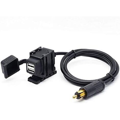 DIN Hella Adaptateur d'alimentation de prise de chargeur USB double moto 2.1A avec câble de 1.8m pour téléphone / iPhone / GPS SatNavdengyank (1/4)