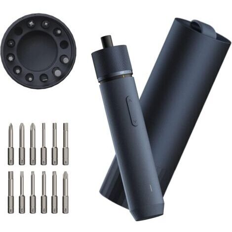 Visseuse sans Fil 3,6V, Tournevis Electrique 4N.m, 12 Embouts en Acier S2, Conception Tout-en-un, Charge Type C, Lumière LED sans Ombre, 3 Réglages du Couple, Batterie 1500 mAhdengyank (1/5)