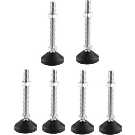 ALVOEZ—dyk Lot de 6 pieds réglables M10 x 80 mm – Antidérapants pour meubles lourds – Inclinaison 20° – Installation facile – Base en nylon robustedengyank (1/5)