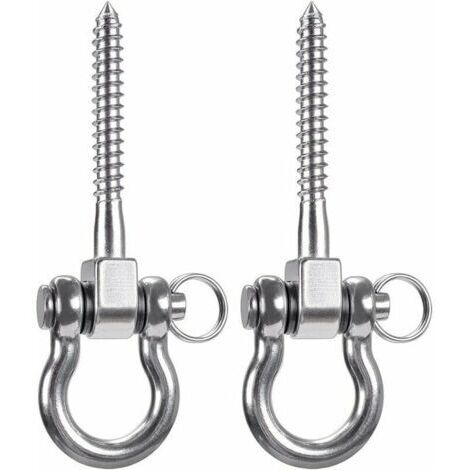 Alovez - 2 pièces 900KG capacité 304 crochets de plafond robustes en acier inoxydable, crochets de balançoire, crochets de suspension avec vis pour chaise suspendue de yoga en bois sac de boxe hamac (1/5)