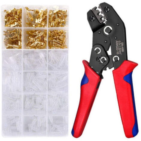 Alovez - Pince à Sertir SN-48B avec 600 PCS Cosses Mâle Femelle Embouts de Câblage Électriques Sertisseur Pinces Professionnelles Outil à Sertir (1/5)