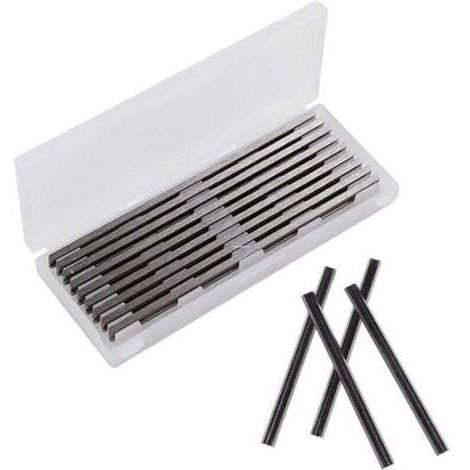 Alovez - 10 Pièces Fer de Rabot 82mm HSS Lames de Raboteuse Fers Réversibles Carbure Kit complet de Rabot Electrique Lame 82x5.5x1.2mm, XU, Pour Rabots Makita, Black & Decker, Bosch, DeWalt et Elu - (1/4)