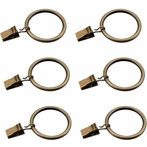 Alovez - Ensemble de 30 Anneaux de Rideau en Bronze avec Clips/Heavy-Duty décoratif métal drapé Clip Crochets Ensemble avec œillets pour Rideaux, Salle de Bain, s'adapter à 1 1/4 Pouce Rod (1/5)