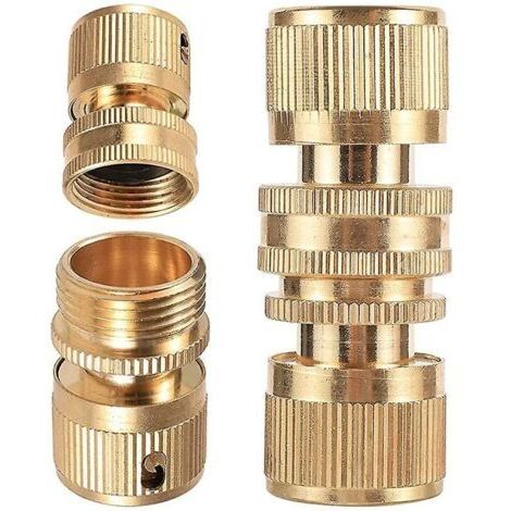 Alovez - Connecteurs rapides en laiton 3/4 « Filetage mâle 3/4 » Filetage femelle Accessoires d’irrigation de jardin Raccords de tuyauterie de lavage de voiture (1/3)