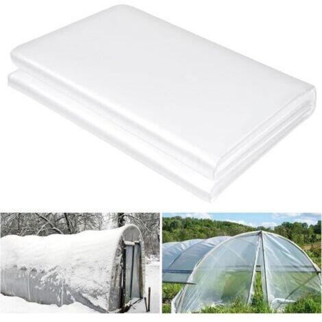 Bâche en polyéthylène extra épaisse 2m x 10m, protection contre la poussière pour meubles, feuilles de protection transparentes pour serres, agriculture, jardinage et peinture. (1/4)