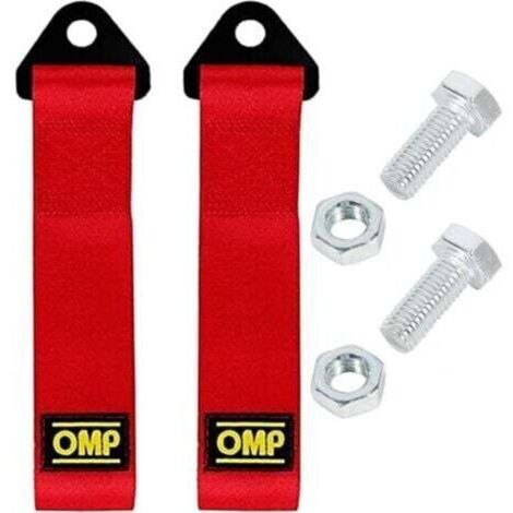 2 cordes de remorquage en nylon pour voitures de course, voitures de sport, pare-chocs avant et arrière (rouges) (1/4)