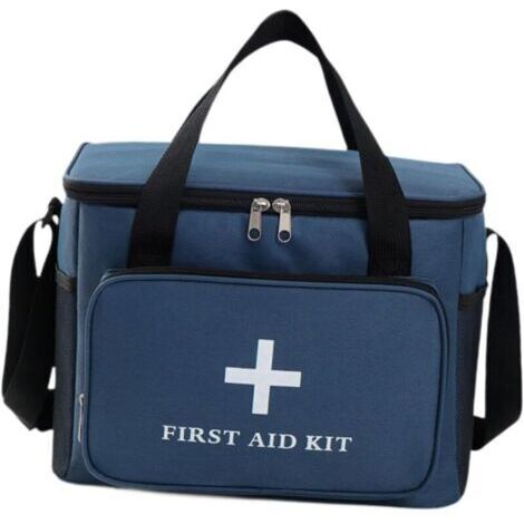 Trousse de premiers secours vide, grande capacité, légère, à plusieurs compartiments, idéale pour les activités de plein air et nautiques, bleue (1/4)