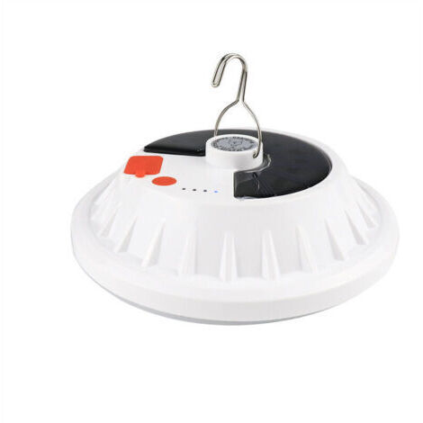 Lampe de camping solaire LED rechargeable par USB avec télécommande, lampe de camping étanche IPX7 à 5 modes (1/4)