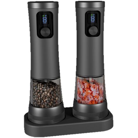 Moulin électrique à poivre avec réglage de la finesse, moulin à sel marin et à baies de Sichuan, pot à épices automatique, récipient de cuisine pratique et portable pour aliments deng ALOVEZ (1/2)