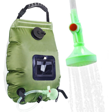 Sac de douche solaire de 20 L, vert militaire, capacité 5 gallons, pour camping et activités en plein air deng ALOVEZ