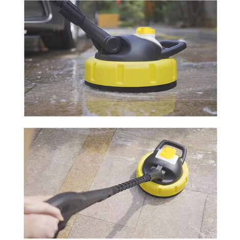 Brosse pour nettoyeur haute pression, brosse pour sols et dalles, brosse pour terrains et sols extérieurs avec flacon à détergent, compatible avec Kärcher deng ALOVEZ