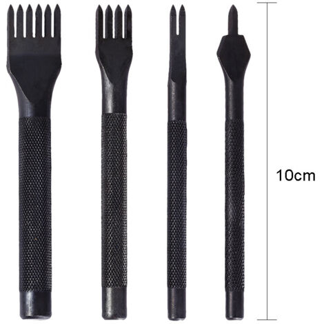Outil de maroquinerie DIY : poinçon à losange noir de 3, 4, 5 et 6 mm pour couture manuelle, poignée antidérapante avec dents lisses deng ALOVEZ