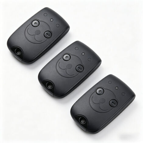 Lot de 3 Trois télécommandes 1841026 NS à 2 canaux (433,42 MHz) pour la commande de deux moteurs dans les systèmes d'automatisation de portails et de portes de garage. Batterie au lithium longue durée