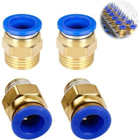 4 Pcs 10 mm 1/4''PT Raccords Rapides à Filetage Extérieur Droit Push to Connect Fittings, Raccord Rapide Pneumatique Pour Tuyau, Raccord Instantané Pneumatique, D'Air Comprimé Instantané (1/5)