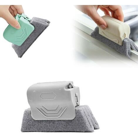 Brosse de Nettoyage Magique pour rainures de fenêtre, Nouvel Ensemble d'outils de Nettoyage pour rainures de fenêtre ou Porte coulissante pour Porte coulissante, seuil, Lignes de carrelage (Gris) (1/5)