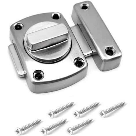 Loquet Tournant Loquet/Loquet Porte/Loquet Verrou/Loquet Porte Jardin/Acier Lnoxydable Brossé Finition/Applicable à Diverses Portes-Argent (1/5)