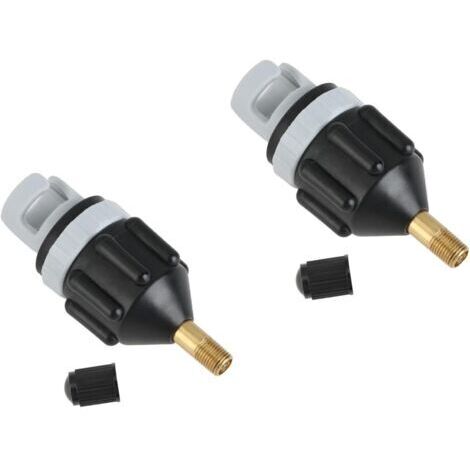 2PCS Adaptateurs Valve Sup pour Pompe Et Compresseur, Accessoires Gonflage Paddle Board, Kit Universel Kayak, Gonflable, Canoë, Bateau, Embouts Haute Pression Planche De Stand-Up (1/5)