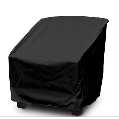 Housse de Chaise Jardin Empilable, Housse Chaise Exterieur en Tissu Oxford 210D Imperméable, Housse de Fauteuil Protege Jardin, Couverture Chaise Jardin Balcon Anti-UV/Pluie 646470/120cm (Noir) (1/5)