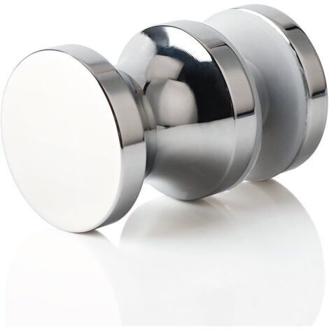 Poignée de Porte Douche Ronde Poigné de Porte en Verre Salle de Bain, en Acier Inoxydable SUS304, Finition Chromée Polie, EL9000