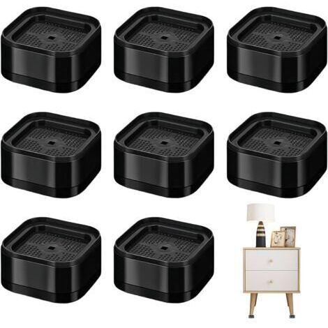 Rehausseur Pied de Table, 8 Pièces Rehausseur Table, Réglables de 3,5 cm, Empilables Rehausseur-Pied de Chaise, Adaptées aux Pieds de Meubles de Moins de 5 cm de Diamètre