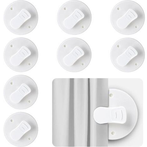 8 clips auto-adhésifs pour rideau de douche de 2 pouces - Protection anti-éclaboussures et coupe-vent - Accessoires intelligents (1/5)