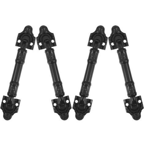 Lot de 4 Poignées de Porte de Grange en Métal Noir Poignées Coulissantes Rustiques pour Portes Intérieures Garage Abri de Jardin et Portail Design Européen Robuste et (1/5)