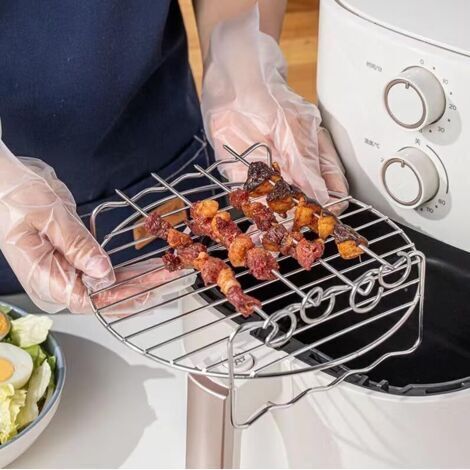 Ninja Air Fryer Dual Philip Airfryer Accessories Silver 304 Stainless Steel Replacement Bbq Rack Double Layer Skewers Baking Tray For Air Fryer (1/5)