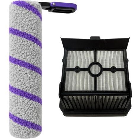 Pack accessoires pour Rowenta X-Clean 10-1 Rouleau Brosse Microfibre et 1 Filtre HEPA Phonillico® (1/5)
