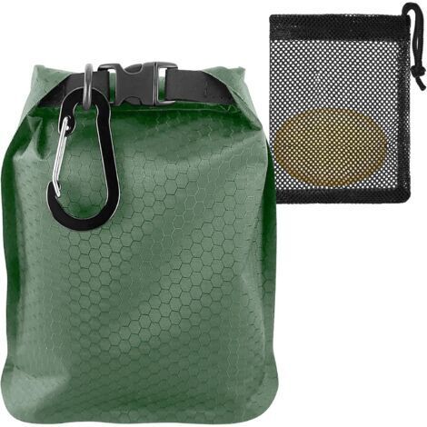 Sac Porte-Savon avec Filet à Savon et Mousqueton Sac à Savon Imperméable et Étanche à Séchage Rapide Ultra-léger Idéal pour Les Voyages, Le Camping et Les Activités de Plein Air (Vert) (1/5)