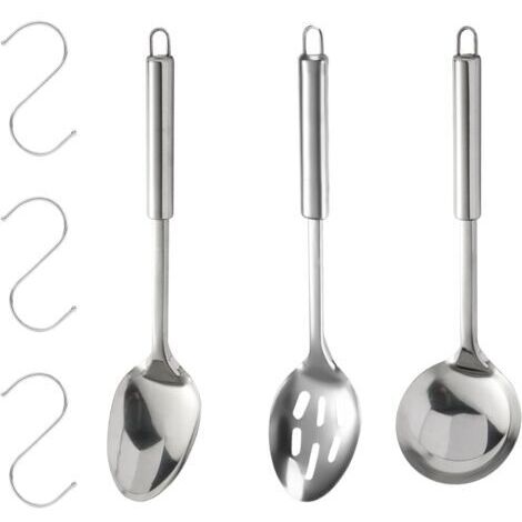 3 Pièces Cuillères de Cuisine en Acier Inoxydable Cuillèr à Fentes Cuiller à Soupe Cuillere de Service Inox Cuillere en Ustensiles Cuisine avec 3 Crochets Pour Mélange Tourner Service (1/5)