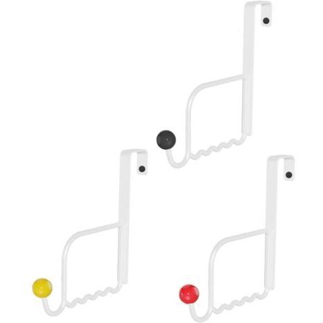 Cintre de porte 3 pièces de rangement de salle de bain – Crochets porte-serviettes derrière la porte, pour chambre à coucher, toilettes, cuisine, étude, maison, dortoir, appartement, ferme (1/5)