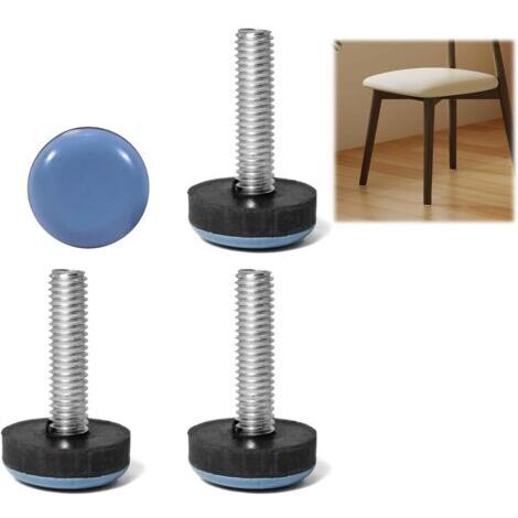 4x Pieds Réglables en Téflon Ajustable – Patins de Vérin avec Vis Poussoir M6 – Idéal pour Meubles sur Moquette, Tissu et Autres Surfaces Sensibles – Longévité Améliorée patin meuble nivellement (1/5)