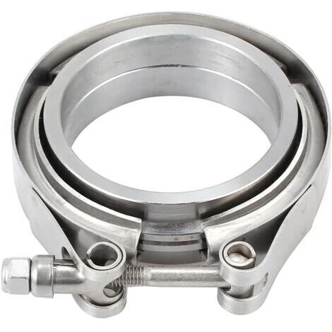 1 kit de serrage en V de 63 mm (2,5") en acier inoxydable avec 2 brides mâles et femelles en V, anneaux de raccordement, anneaux de centrage, système d'échappement turbo, fermeture rapide pour (1/5)